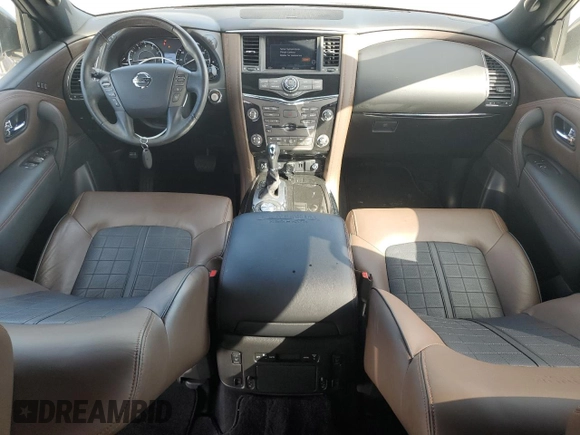 2020 Nissan Armada Platinum with VIN JN8AY2NF5L9360651, listed as a Copart auction lot 80011224 with 28,093 mi miles and Salvage Title. Bid and sale history available at carsss.com. Image 8.