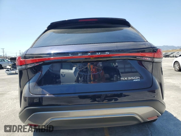 2025 Lexus RX 350h with VIN 2T2BBMCA7SC085065, listed as a Copart auction lot 59034485 with 329 mi miles and Salvage title. Bid and sale history available at DreamBid. Image 6.