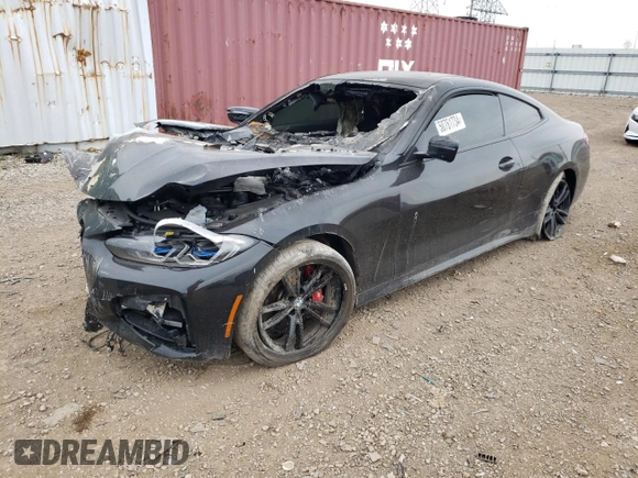 2021 BMW 4 Series M440i xDrive with VIN WBA13AR06MCF66804, listed as a Copart auction lot 50761734 with Not Provided miles and Salvage Title. Bid and sale history available at DreamBid. Image 1.