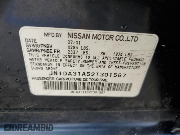 2002 Nissan Maxima GLE z VIN JN1DA31A52T301567, wystawiony jako Copart lot #51479115 z przebiegiem 122 327 mil mil oraz Szkoda całkowita • Salvage title. Historia ofert i sprzedaży dostępna na DreamBid. Obrazek 12.