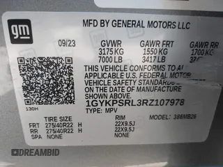 2024 Cadillac LYRIQ Luxury z VIN 1GYKPSRL3RZ107978, wystawiony jako IAAI lot #41509419 z przebiegiem 10 233 mil mil oraz . Historia ofert i sprzedaży dostępna na DreamBid. Obrazek 9.