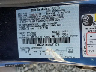 2006 Lincoln Zephyr z VIN 3LNHM261X6R651076, wystawiony jako Copart lot #69798634 z przebiegiem 155 558 mil mil oraz Szkody całkowita. Historia ofert i sprzedaży dostępna na DreamBid. Obrazek 14.
