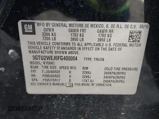 2015 GMC Sierra 1500 Denali with VIN 3GTU2WEJ6FG400004, listed as a IAAI auction lot 42097356 with 148,544 mi miles and . Bid and sale history available at DreamBid. Image 9.