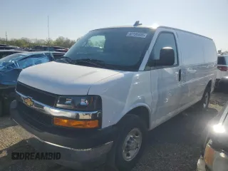 2024 Chevrolet Express Cargo with VIN 1GCWGAF76R1103432, listed as a Copart auction lot 50196405 with 15,096 mi miles and Salvage title. Bid and sale history available at DreamBid. Image 1.