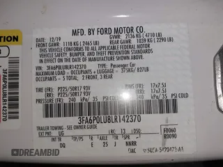 2020 Ford Fusion SE z VIN 3FA6P0LU8LR142370, wystawiony jako IAAI lot #42457342 z przebiegiem 53 808 mil mil oraz . Historia ofert i sprzedaży dostępna na DreamBid. Obrazek 9.