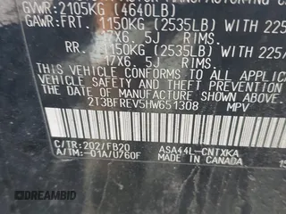 2017 Toyota RAV4 LE with VIN 2T3BFREV5HW651308, listed as a IAAI auction lot 42701783 with 112,829 mi miles and . Bid and sale history available at DreamBid. Image 9.