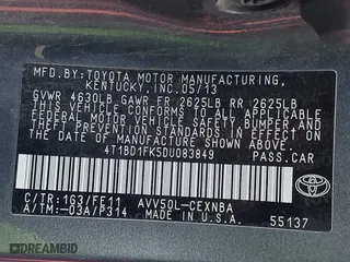 2013 Toyota Camry Hybrid LE with VIN 4T1BD1FK5DU083849, listed as a IAAI auction lot 40916318 with 204,058 mi miles. Bid and sale history available at carsss.com. Image 9.