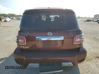 2017 Nissan Armada SL with VIN JN8AY2ND8H9010517, listed as a Copart auction lot 61785834 with 142,157 mi miles and Salvage Title. Bid and sale history available at carsss.com. Image 6.