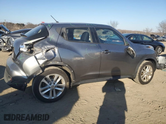 2016 Nissan Juke S with VIN JN8AF5MV0GT654595, listed as a Copart auction lot 47496055 with 15,989 mi miles and Salvage Title. Bid and sale history available at carsss.com. Image 3.