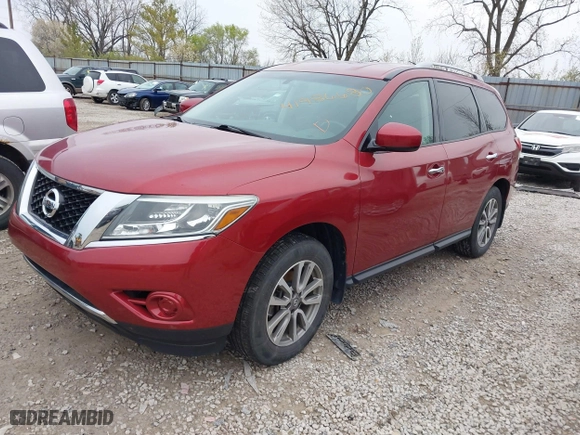 2014 Nissan Pathfinder S with VIN 5N1AR2MM8EC722644, listed as a IAAI auction lot 41986680 with 147,215 mi miles. Bid and sale history available at carsss.com. Image 2.