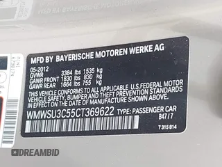 2012 MINI Hardtop z VIN WMWSU3C55CT369622, wystawiony jako IAAI lot #42458180 z przebiegiem 141 444 mil mil oraz . Historia ofert i sprzedaży dostępna na DreamBid. Obrazek 9.