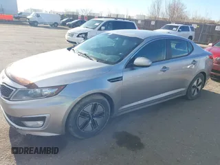 2012 Kia Optima Hybrid with VIN KNAGM4AD0C5013301, listed as a IAAI auction lot 41671259 with 270,757 mi miles. Bid and sale history available at carsss.com. Image 2.