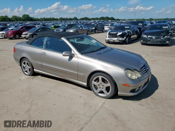 2005 Mercedes-Benz CLK 500 with VIN WDBTK75J75F147923, listed as a Copart auction lot 53743485 with 181,045 mi miles and Clean title. Bid and sale history available at DreamBid. Image 4.