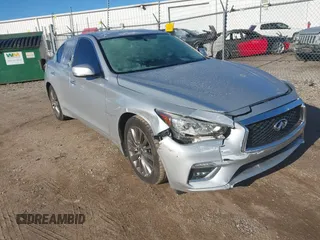 2018 Infiniti Q50 Luxe with VIN JN1EV7AR0JM433294, listed as a IAAI auction lot 41742303 with 62,217 mi miles and . Bid and sale history available at carsss.com. Image 1.