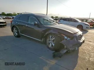 2015 Infiniti QX70 with VIN JN8CS1MU1FM381938, listed as a Copart auction lot 53502405 with Not provided miles and Salvage title. Bid and sale history available at DreamBid. Image 4.