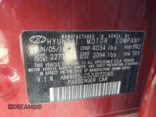 2018 Hyundai Elantra GT Sport with VIN KMHH55LC5JU072065, listed as a Copart auction lot 75037634 with 40,363 mi miles and Salvage Title. Bid and sale history available at carsss.com. Image 12.