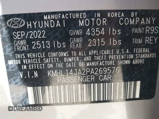 2023 Hyundai Sonata SEL z VIN KMHL14JA2PA269576, wystawiony jako IAAI lot #41811987 z przebiegiem 23 149 mil mil oraz . Historia ofert i sprzedaży dostępna na DreamBid. Obrazek 9.