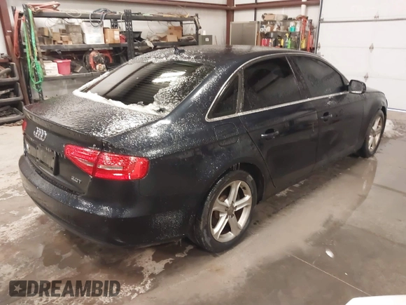 2013 Audi A4 Premium with VIN WAUAFAFLXDN030218, listed as a IAAI auction lot 41571022 with 195,362 mi miles. Bid and sale history available at carsss.com. Image 4.
