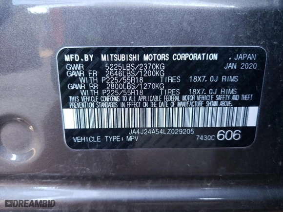 2020 Mitsubishi Outlander PHEV SEL with VIN JA4J24A54LZ029205, listed as a Copart auction lot 75807203 with 32,130 mi miles. Bid and sale history available at carsss.com. Image 13.