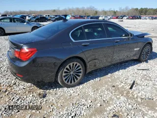 2012 BMW 7 Series 740i with VIN WBAKA4C58CC613763, listed as a Copart auction lot 43557415 with 0 mi miles and Salvage Title. Bid and sale history available at carsss.com. Image 3.