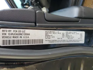 2022 Jeep Grand Cherokee WK Laredo X with VIN 1C4RJEAG0NC126944, listed as a Copart auction lot 83341444 with 0 mi miles and Salvage Title. Bid and sale history available at carsss.com. Image 15.