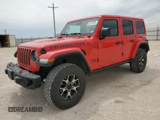 2019 Jeep Wrangler Unlimited Rubicon with VIN 1C4HJXFG4KW581967, listed as a Copart auction lot 53712235 with 37,474 mi miles and Salvage title. Bid and sale history available at DreamBid. Image 1.