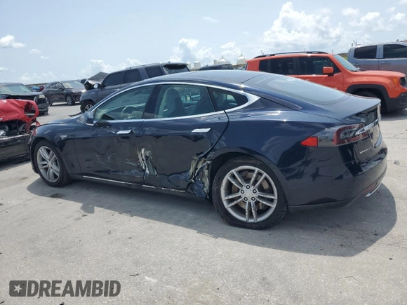 2014 Tesla Model S 60 with VIN 5YJSA1H12EFP61355, listed as a Copart auction lot 59709065 with 109,446 mi miles and Salvage title. Bid and sale history available at DreamBid. Image 2.