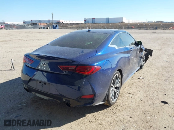 2020 Infiniti Q60 Luxe with VIN JN1EV7EK0LM341134, listed as a IAAI auction lot 41635945 with 37,476 mi miles and . Bid and sale history available at carsss.com. Image 4.