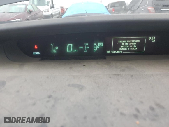 2013 Toyota Prius One with VIN JTDKN3DU0D5549716, listed as a Copart auction lot 82035724 with 100,909 mi miles and Salvage Title. Bid and sale history available at carsss.com. Image 9.