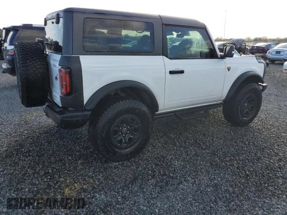 2023 Ford Bronco with VIN 1FMDE5CH4PLB68214, listed as a Copart auction lot 80103624 with 15,189 mi miles and Salvage Title. Bid and sale history available at carsss.com. Image 3.