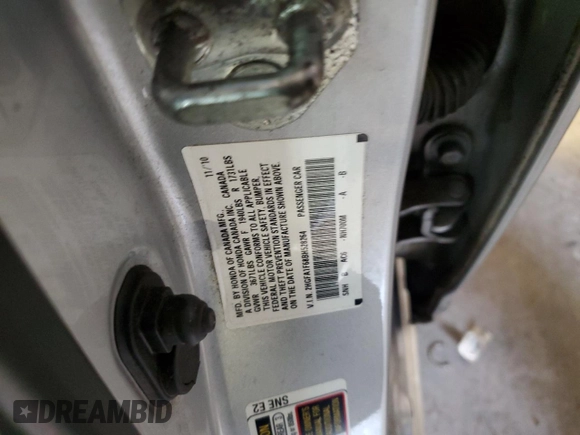 2011 Honda Civic LX-S z VIN 2HGFA1F68BH528264, wystawiony jako Copart lot #54105425 z przebiegiem 184 096 mil mil oraz Szkoda całkowita • Salvage title. Historia ofert i sprzedaży dostępna na DreamBid. Obrazek 12.