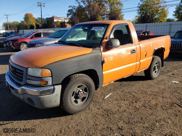 2003 GMC Sierra 1500 with VIN 1GTEC14X53Z185933, listed as a Copart auction lot 76032024 with 0 mi miles and Salvage Title. Bid and sale history available at carsss.com. Image 1.
