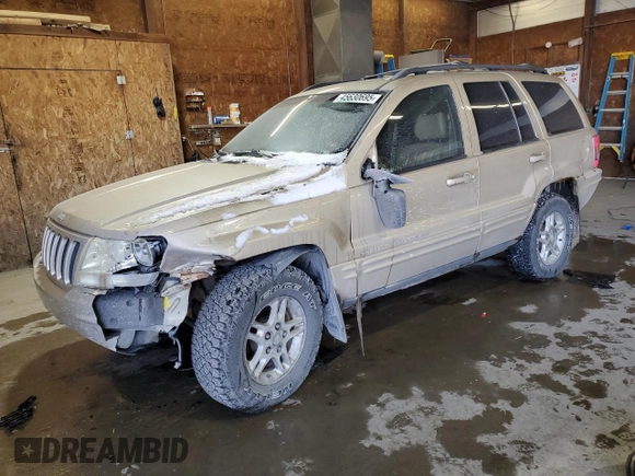1999 Jeep Grand Cherokee Limited with VIN 1J4GW68N3XC799663, listed as a Copart auction lot 45630695 with 149,125 mi miles and Salvage Title. Bid and sale history available at carsss.com. Image 1.
