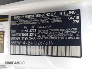 2018 Mercedes-Benz C 300 с VIN 55SWF4KB4JU267819, выставлен на аукционе IAAI как лот 42395826 с пробегом 44 618 миль миль и . История ставок и продаж доступна на DreamBid. Изображение 9.