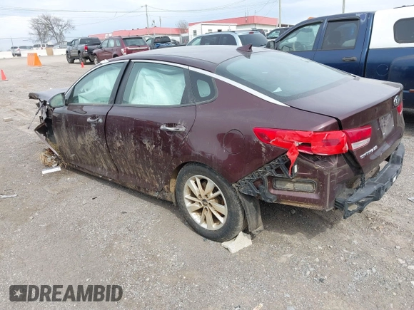 2018 Kia Optima LX z VIN 5XXGT4L30JG185640, wystawiony jako IAAI lot #41645104 z przebiegiem Nie podano mil oraz . Historia ofert i sprzedaży dostępna na DreamBid. Obrazek 3.