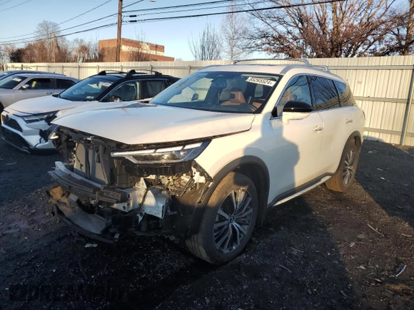 2022 Infiniti QX60 Sensory with VIN 5N1DL1GS8NC332839, listed as a Copart auction lot 85265524 with 7,863 mi miles and Salvage title. Bid and sale history available at DreamBid. Image 1.