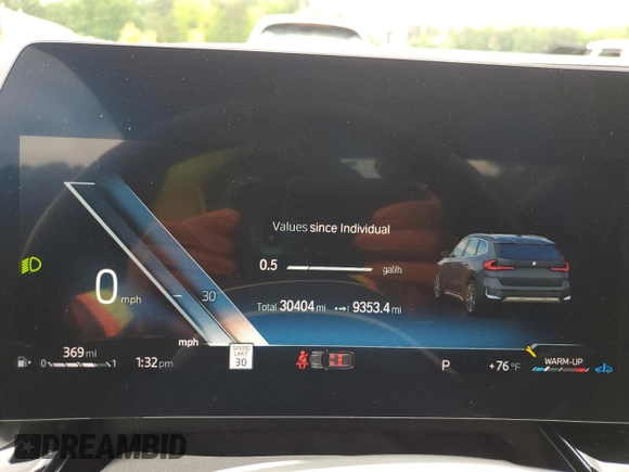 2023 BMW X1 xDrive28i with VIN WBX73EF08P5W51452, listed as a Copart auction lot 58420175 with 30,404 mi miles and Salvage title. Bid and sale history available at DreamBid. Image 9.