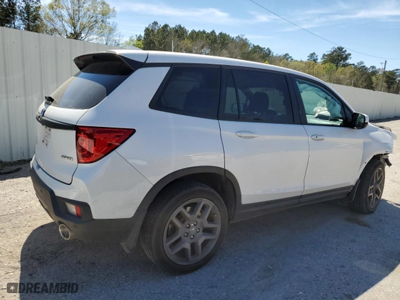 2023 Honda Passport EX-L with VIN 5FNYF8H54PB017234, listed as a Copart auction lot 49524635 with 43,739 mi miles and Salvage Title. Bid and sale history available at carsss.com. Image 3.