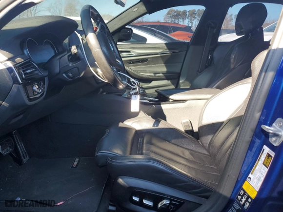 2019 BMW M5 with VIN WBSJF0C57KB446785, listed as a Copart auction lot 45575735 with NaN miles and Salvage Title. Bid and sale history available at carsss.com. Image 7.