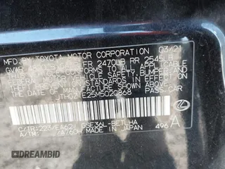 2021 Lexus IS 350 F Sport with VIN JTHGZ1E25M5020868, listed as a IAAI auction lot 41644962 with Not provided miles and . Bid and sale history available at DreamBid. Image 9.