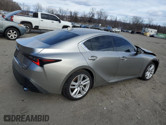 2021 Lexus IS 300 with VIN JTHC81F27M5044864, listed as a Copart auction lot 87612335 with 39,584 mi miles and Salvage title. Bid and sale history available at DreamBid. Image 3.