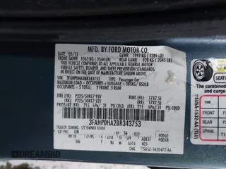 2011 Ford Fusion SE with VIN 3FAHP0HA2BR343753, listed as a IAAI auction lot 41659205 with 110,822 mi miles. Bid and sale history available at carsss.com. Image 9.