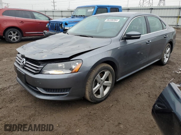 2014 Volkswagen Passat Wolfsburg Ed with VIN 1VWAS7A3XEC049810, listed as a Copart auction lot 86336284 with 81,024 mi miles and Salvage Title. Bid and sale history available at carsss.com. Image 1.