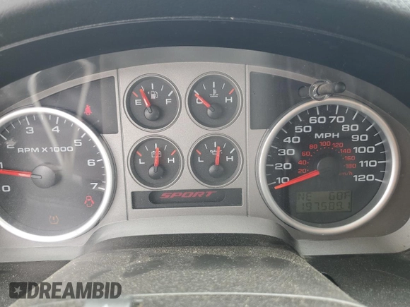 2008 Ford F-150 XL with VIN 1FTPX12V38KC55492, listed as a Copart auction lot 58162545 with 197,589 mi miles and Salvage title. Bid and sale history available at DreamBid. Image 9.