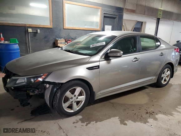 2015 Kia Optima LX with VIN KNAGM4A7XF5539983, listed as a Copart auction lot 88523145 with 126,129 mi miles and Salvage Title. Bid and sale history available at carsss.com. Image 1.