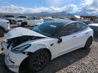 2020 Tesla Model 3 Long Range z VIN 5YJ3E1EBXLF650510, wystawiony jako Copart lot #53753305 z przebiegiem 84 720 mil mil oraz Szkoda całkowita • Salvage title. Historia ofert i sprzedaży dostępna na DreamBid. Obrazek 1.