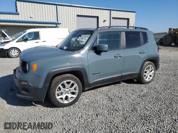 2018 Jeep Renegade Latitude z VIN ZACCJABB3JPJ59828, wystawiony jako Copart lot #42498775 z przebiegiem 92 448 mil mil oraz Szkoda całkowita • Salvage title. Historia ofert i sprzedaży dostępna na DreamBid. Obrazek 1.
