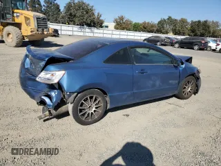 2007 Honda Civic Cpe LX with VIN 2HGFG12657H563632, listed as a Copart auction lot 73558664 with 166,144 mi miles and Salvage Title. Bid and sale history available at carsss.com. Image 3.