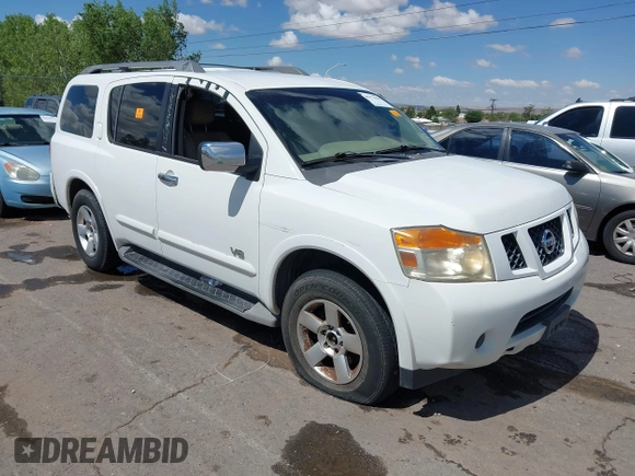 2008 Nissan Armada SE с VIN 5N1AA08CX8N609932, выставлен на аукционе IAAI как лот 42413636 с пробегом 274 898 миль миль и . История ставок и продаж доступна на DreamBid. Изображение 1.