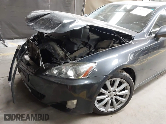 2008 Lexus IS with VIN JTHBK262085076032, listed as a IAAI auction lot 41839802 with 184,279 mi miles. Bid and sale history available at carsss.com. Image 6.